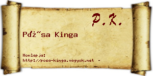 Pósa Kinga névjegykártya